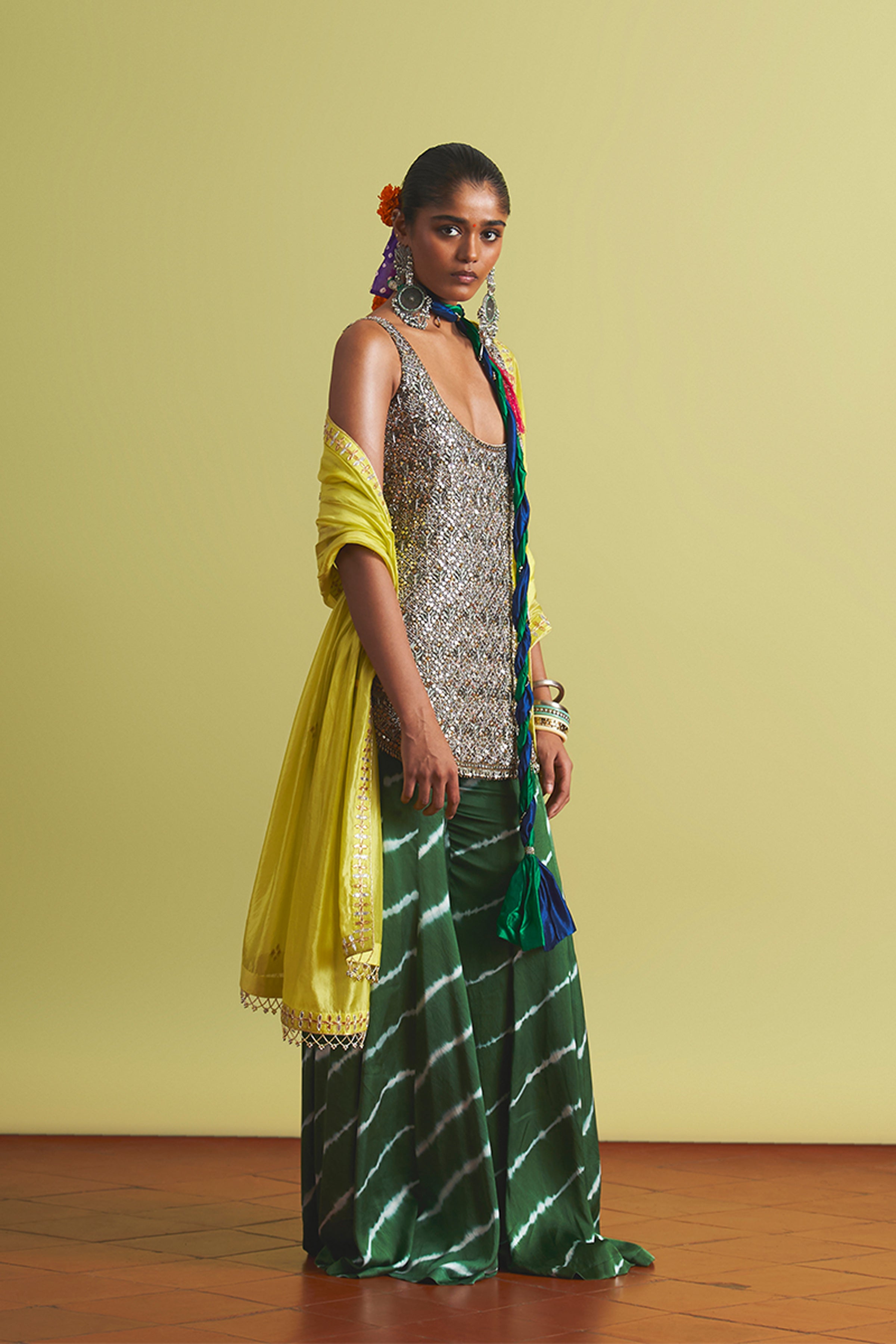 ANUSHKA KHANNA SHARARA KURTA DUPATTA MINT EMERALD