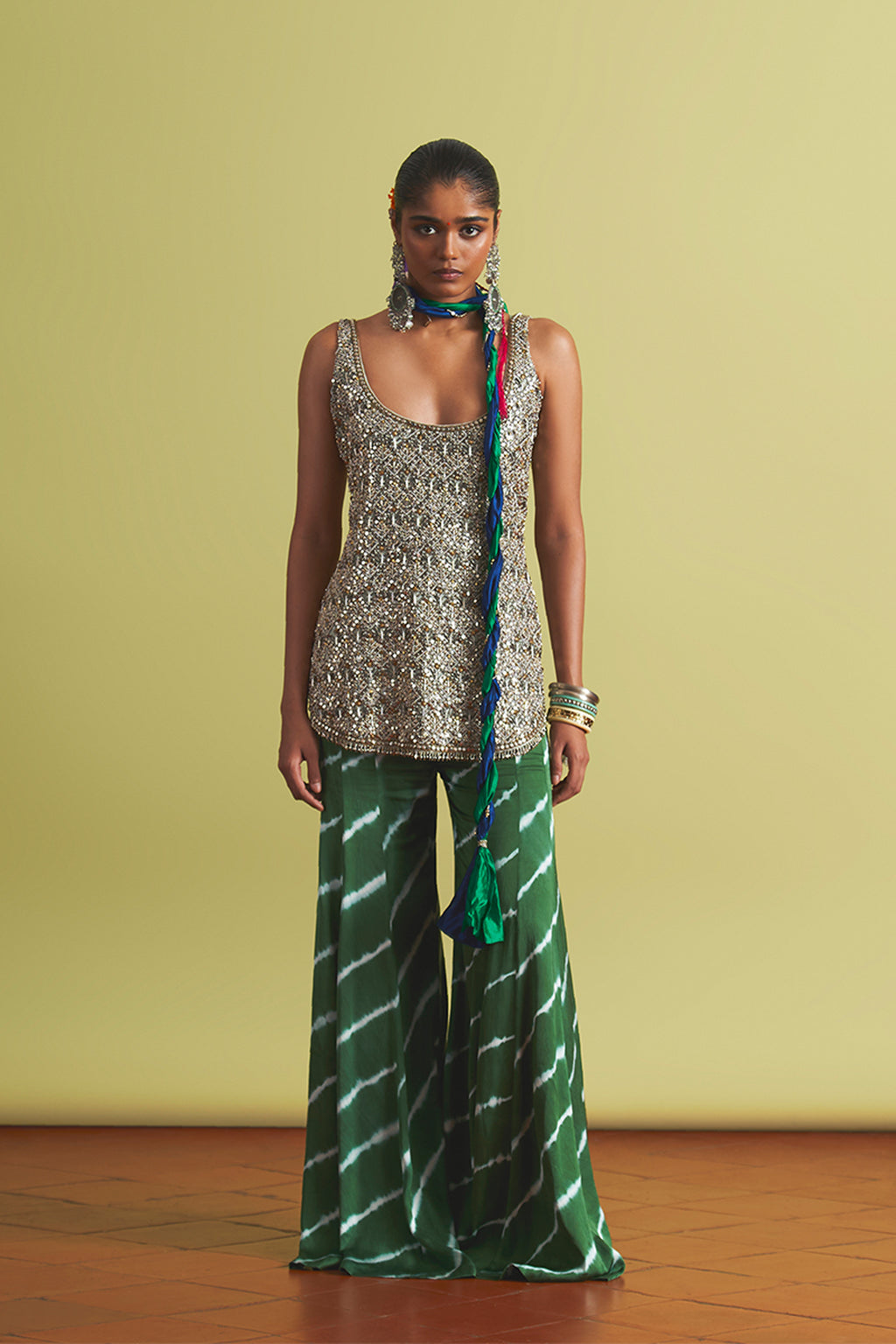 ANUSHKA KHANNA SHARARA KURTA DUPATTA MINT EMERALD