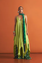 SHARARA KURTA STOLE LIME