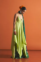 SHARARA KURTA STOLE LIME