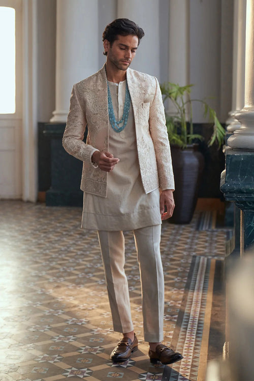 Bandhgala Kurta Trouser Ivory