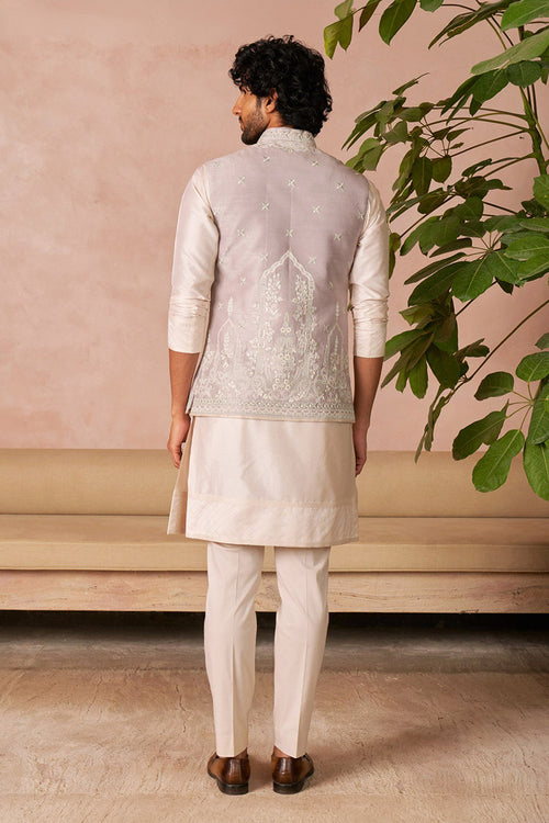 Bandhgala Kurta Trouser Dusty Ivory