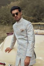 Bandhgala Kurta Trouser Powder Blue