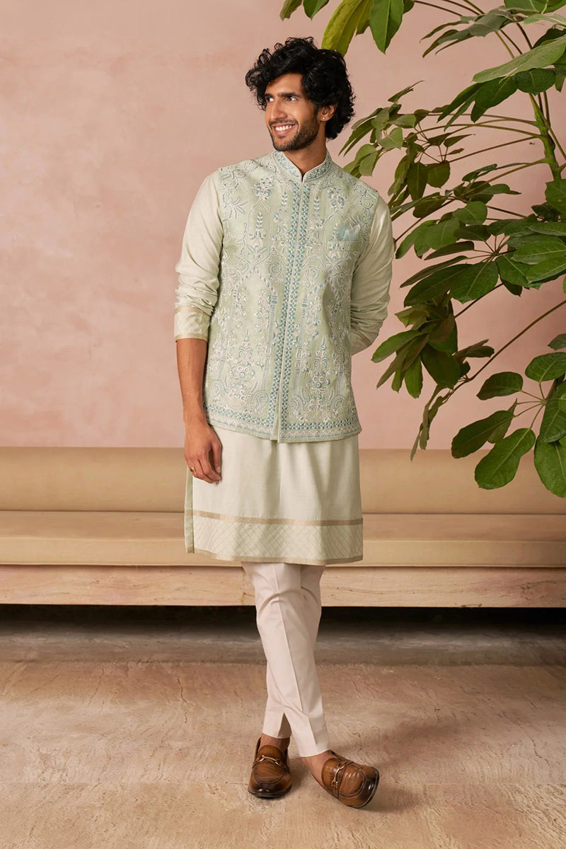 Bundi Kurta Trouser Mint Green