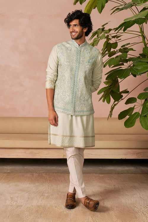 Bundi Kurta Trouser Mint Green