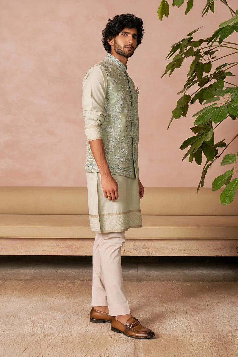 Bundi Kurta Trouser Mint Green
