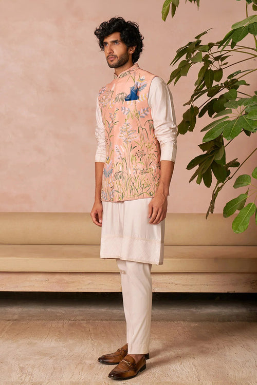 Bundi Kurta Trouser Peach