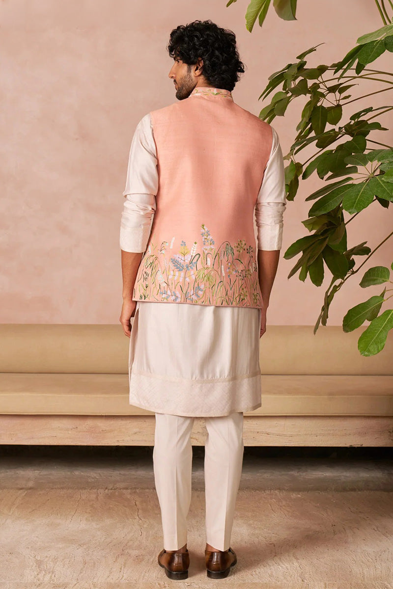 Bundi Kurta Trouser Peach