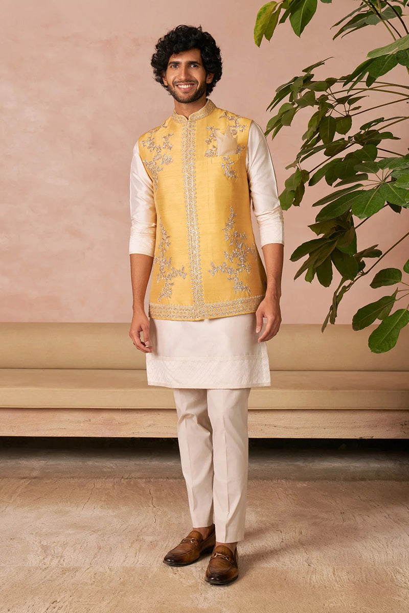 Bundi Kurta Trouser Yellow