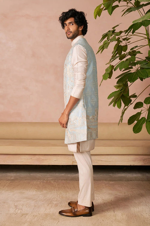 Bundi Kurta Trouser Blue