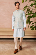 Bundi Kurta Trouser Aqua Blue