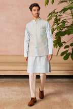 Bundi Kurta Trouser Aqua Blue