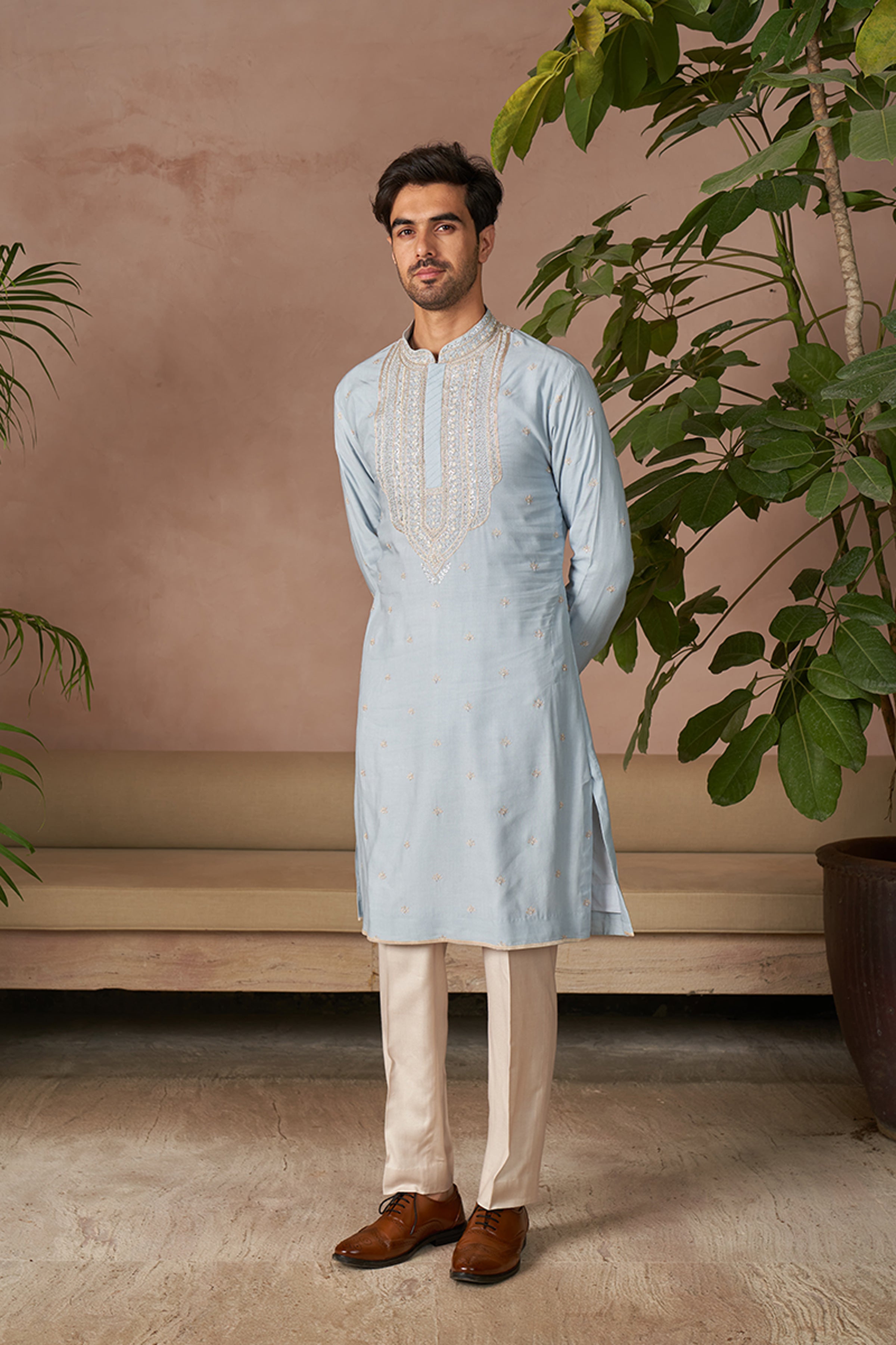 ANUSHREE REDDY KURTA TROUSER BLUE