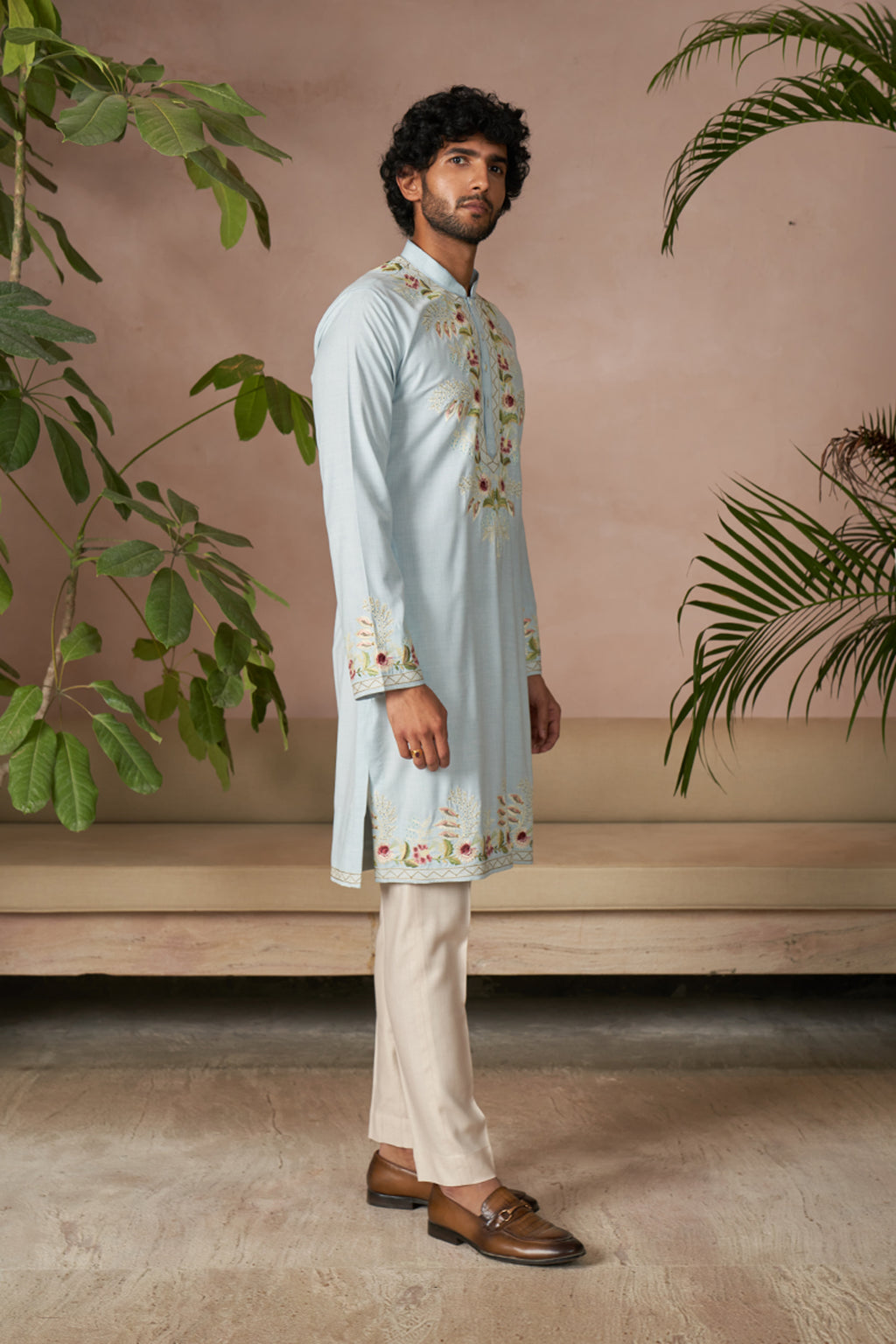 ANUSHREE REDDY KURTA TROUSER SKY BLUE