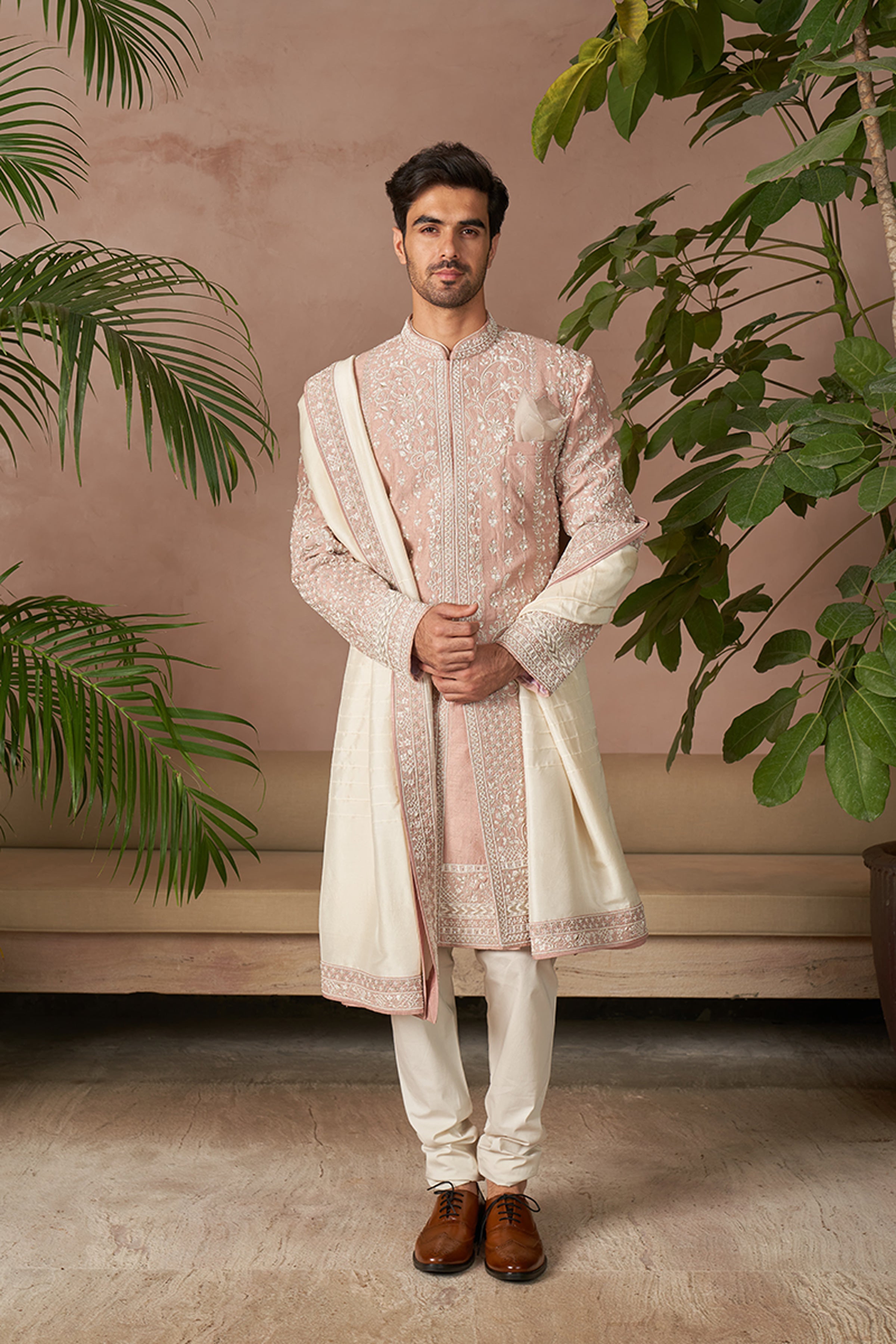 ANUSHREE REDDY SHR KUR STOLE TR DUSTY ROSE