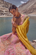 Lehenga Blouse Dupatta Pink Orange