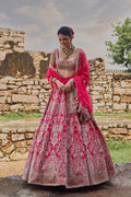 ANUSHREE REDDY LEHENGA BLOUSE DUPATTA CHERRY RED
