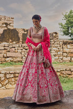 ANUSHREE REDDY LEHENGA BLOUSE DUPATTA CHERRY RED