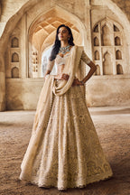 LEHENGA BLOUSE DUPATTA GREYISH IVORY