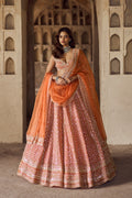 ANUSHREE REDDY LEHENGA BLOUSE DUPATTA ORANGE