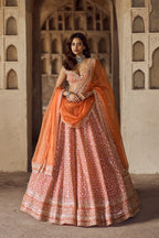 ANUSHREE REDDY LEHENGA BLOUSE DUPATTA ORANGE