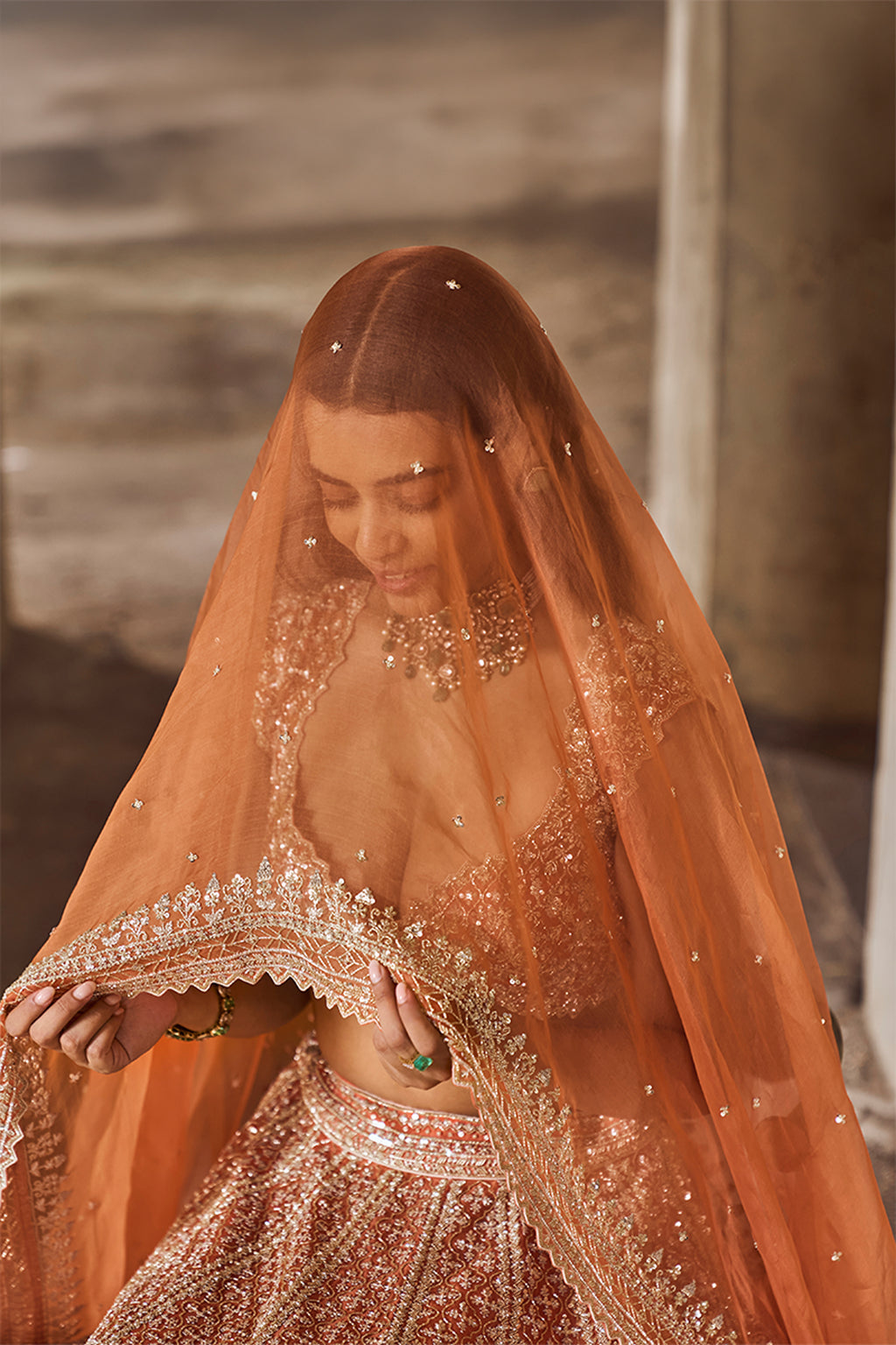 ANUSHREE REDDY LEHENGA BLOUSE DUPATTA ORANGE