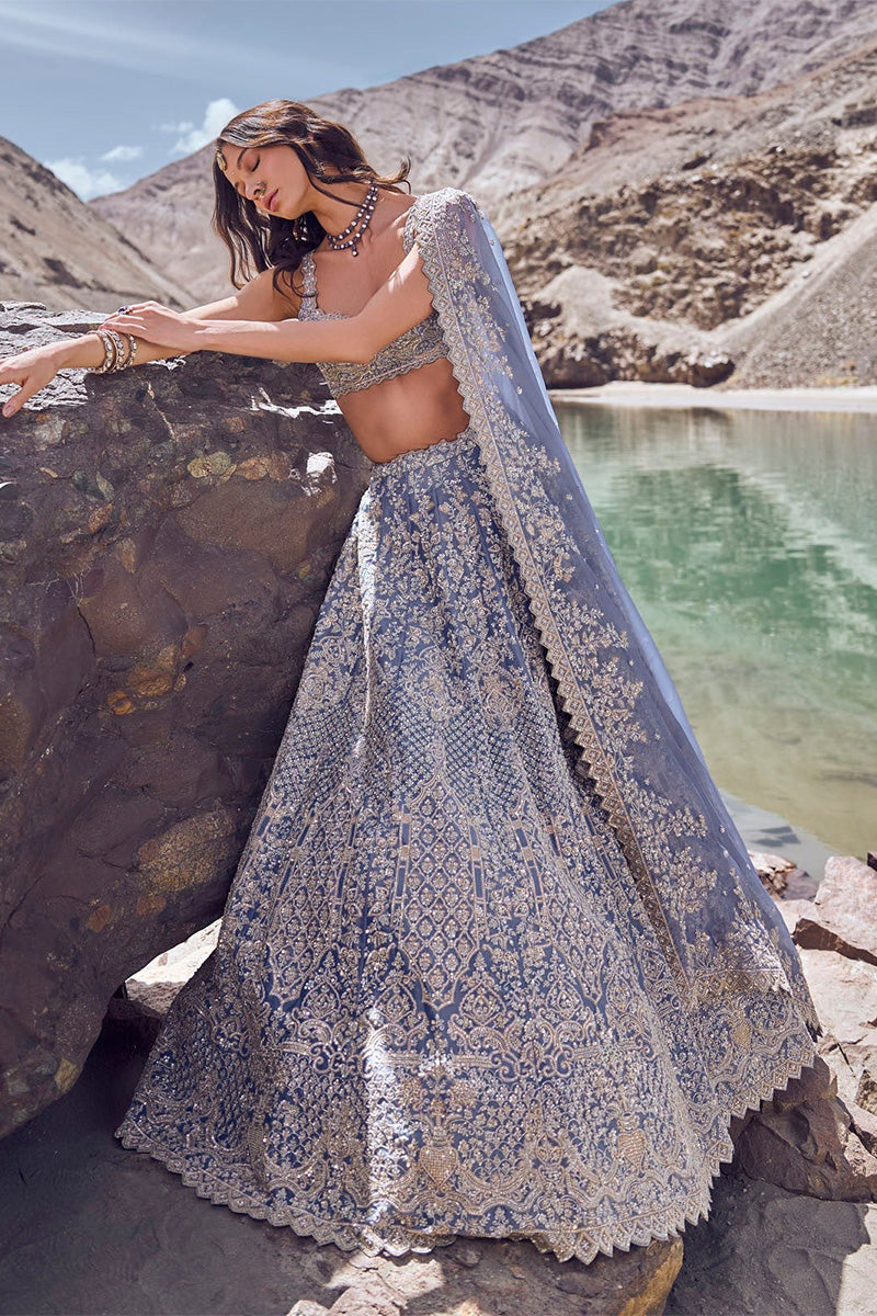 Lehenga Blouse Dupatta Sky Blue