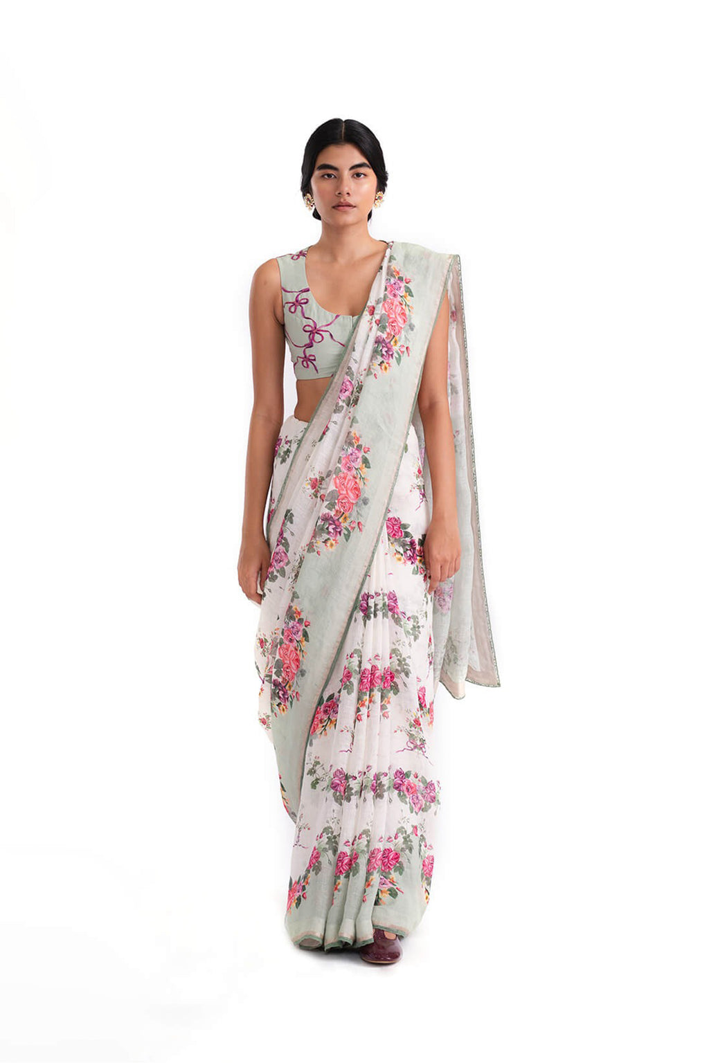 Saree Ivory Green