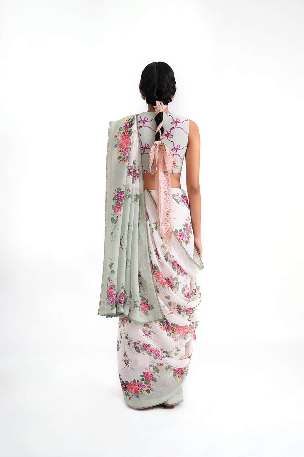 Saree Ivory Green