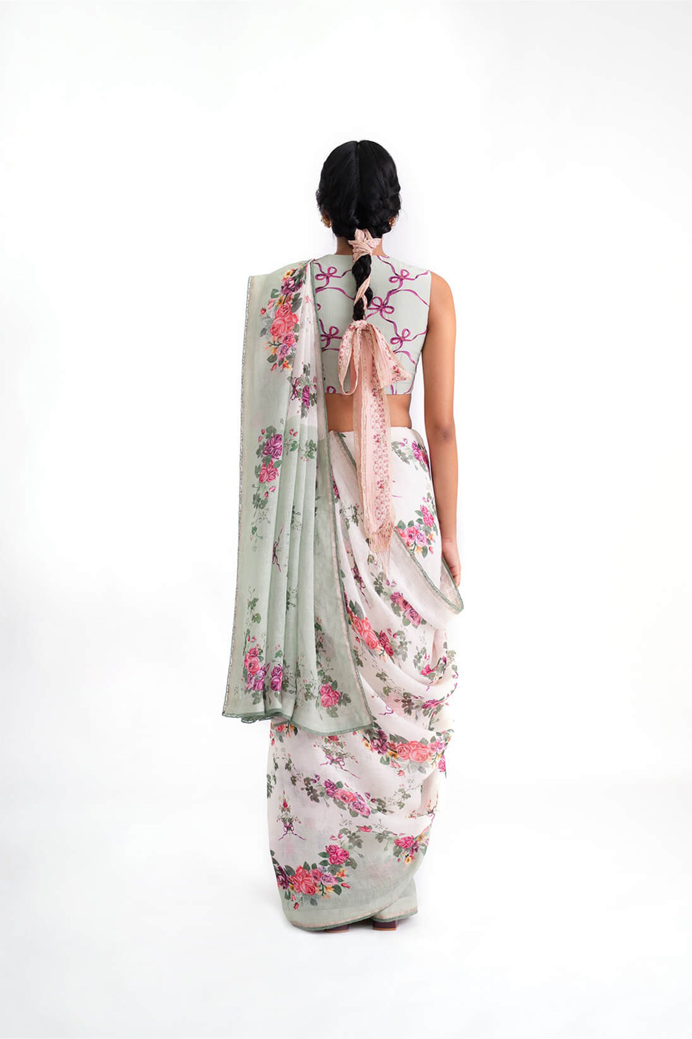 Saree Ivory Green