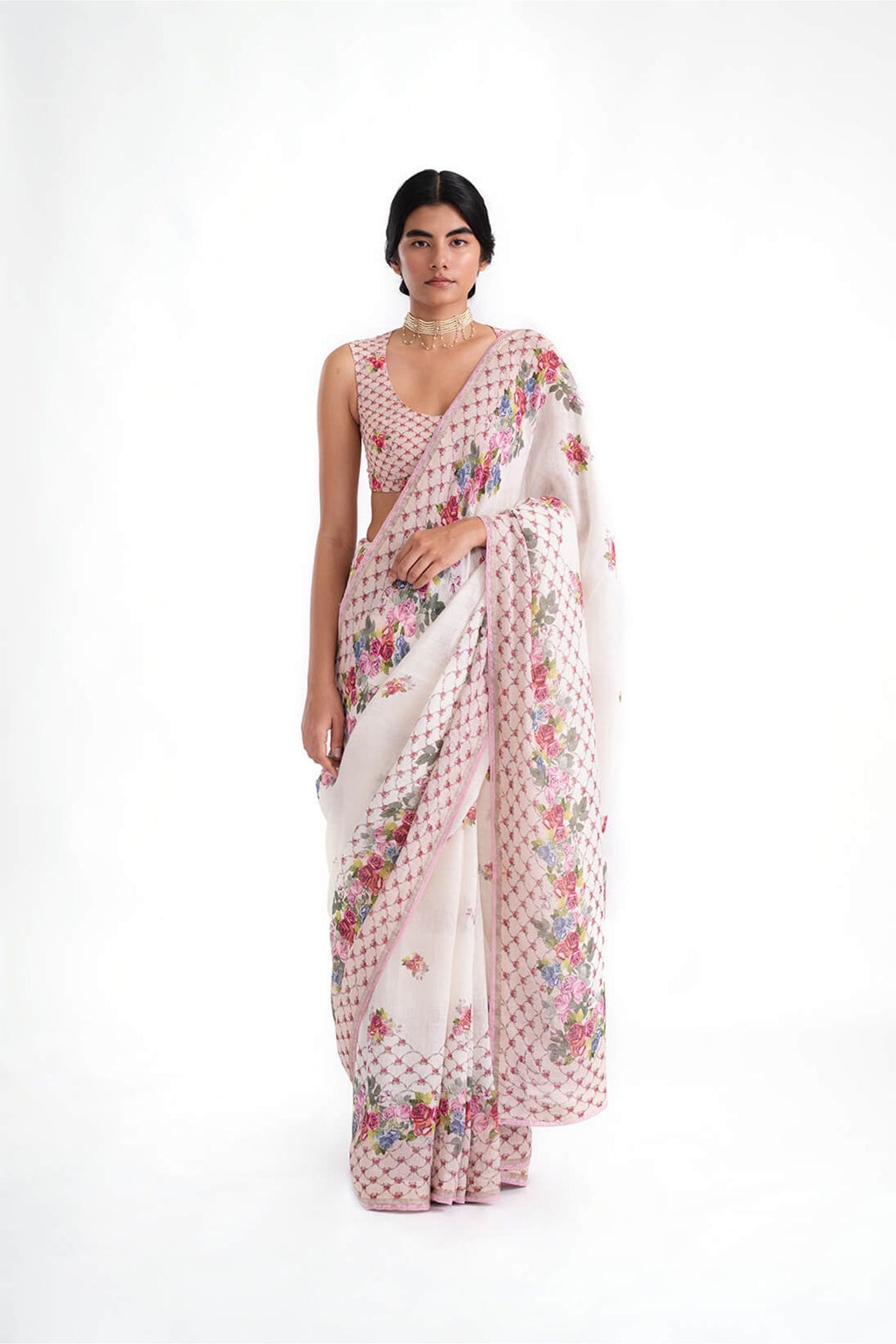 Saree Ivory Peach