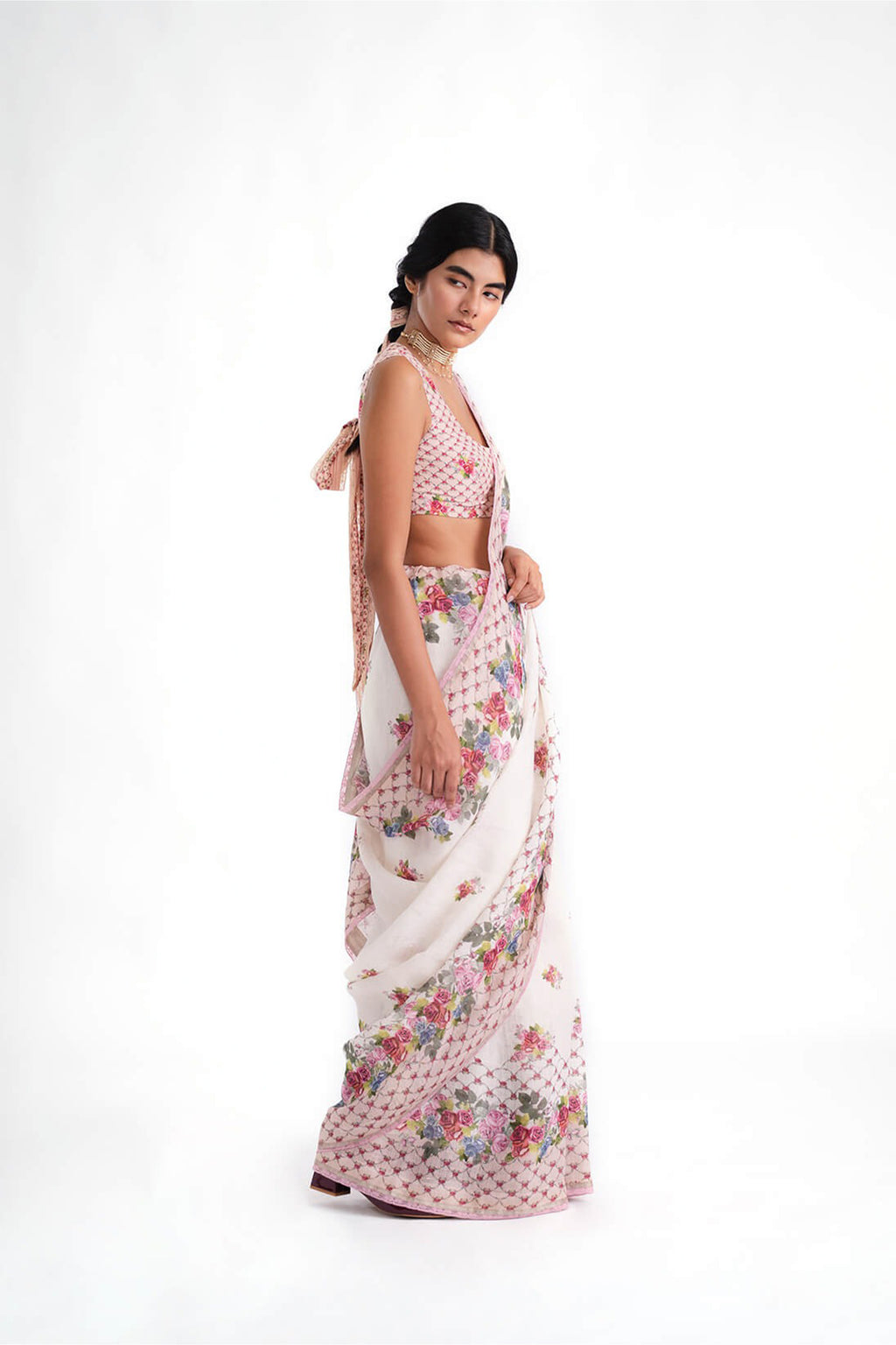 Saree Ivory Peach
