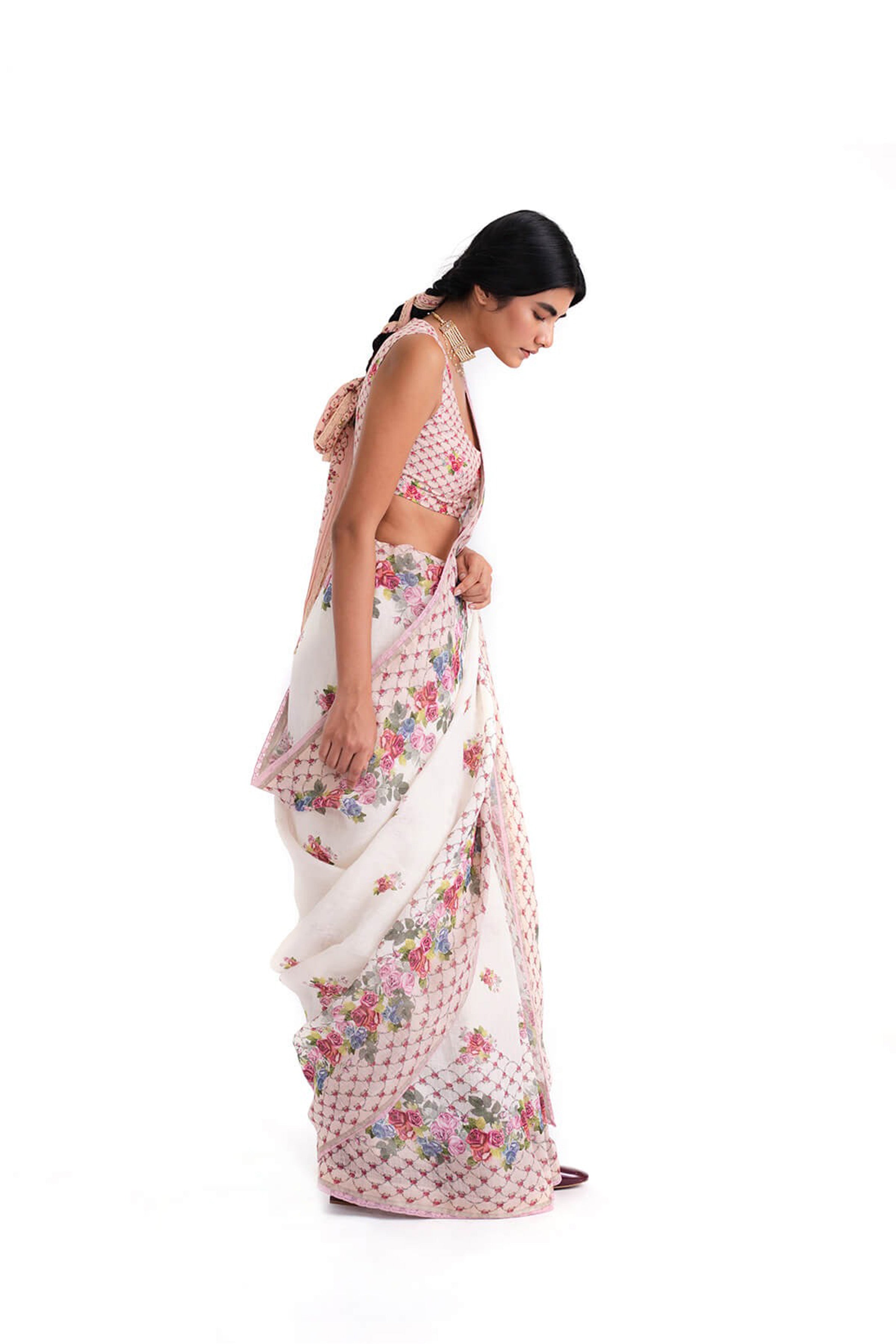 Saree Ivory Peach