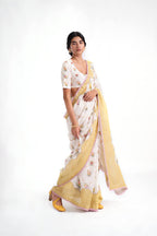 Saree Ivory-Yellow