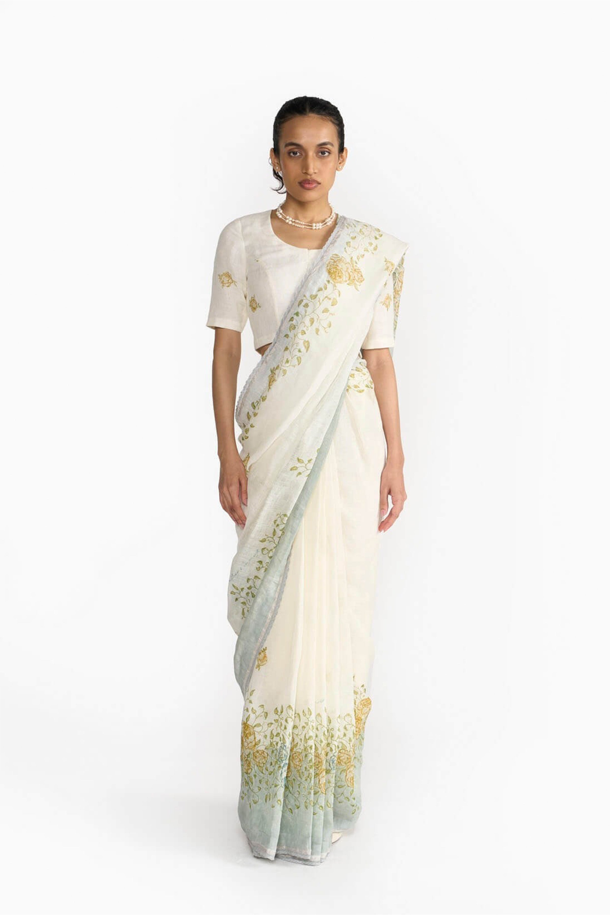 Saree Blouse Fabric Ivory