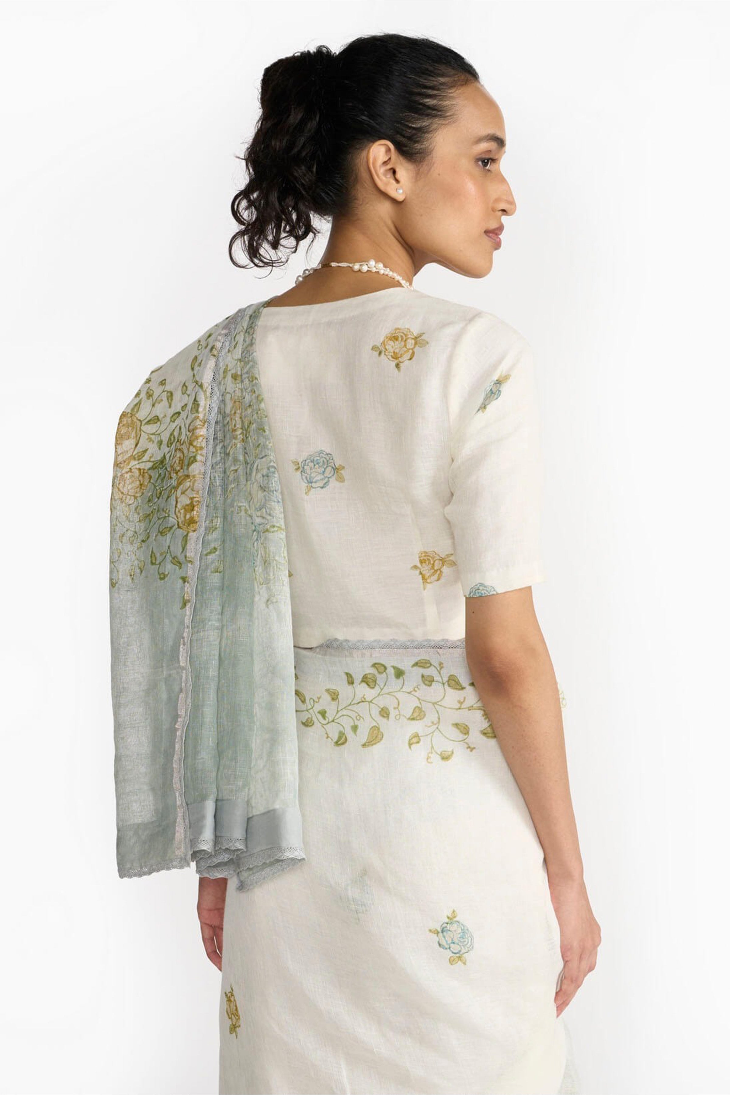 Saree Blouse Fabric Ivory