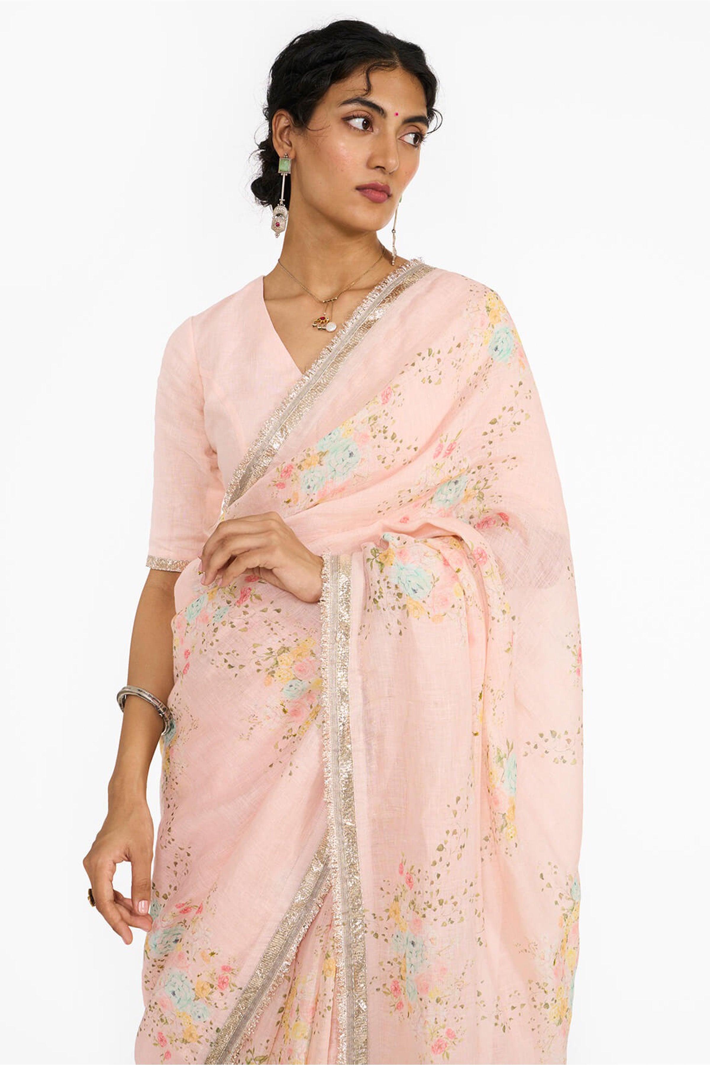 Saree Blouse Fabric Pink