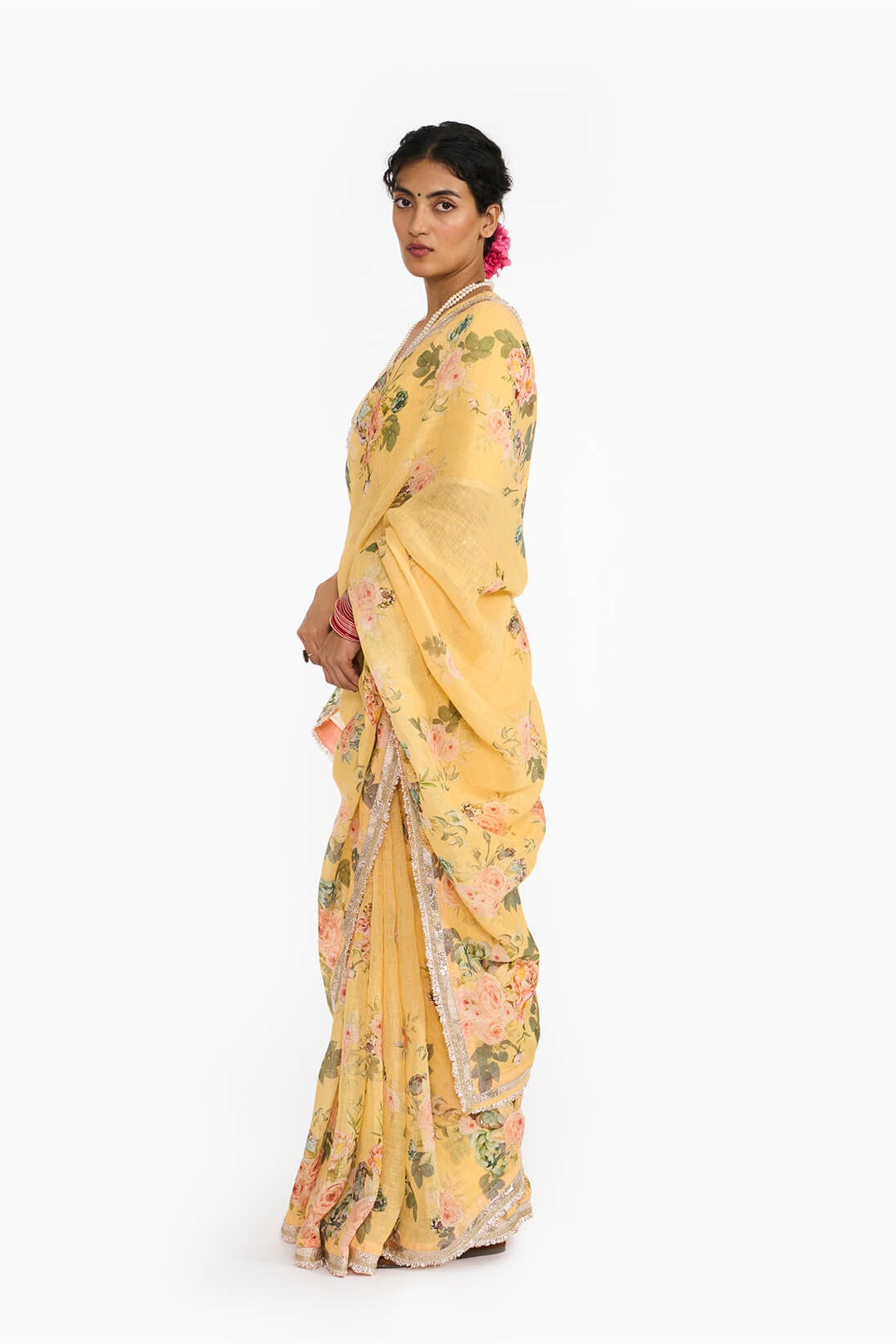 Saree Blouse Fabric Yellow