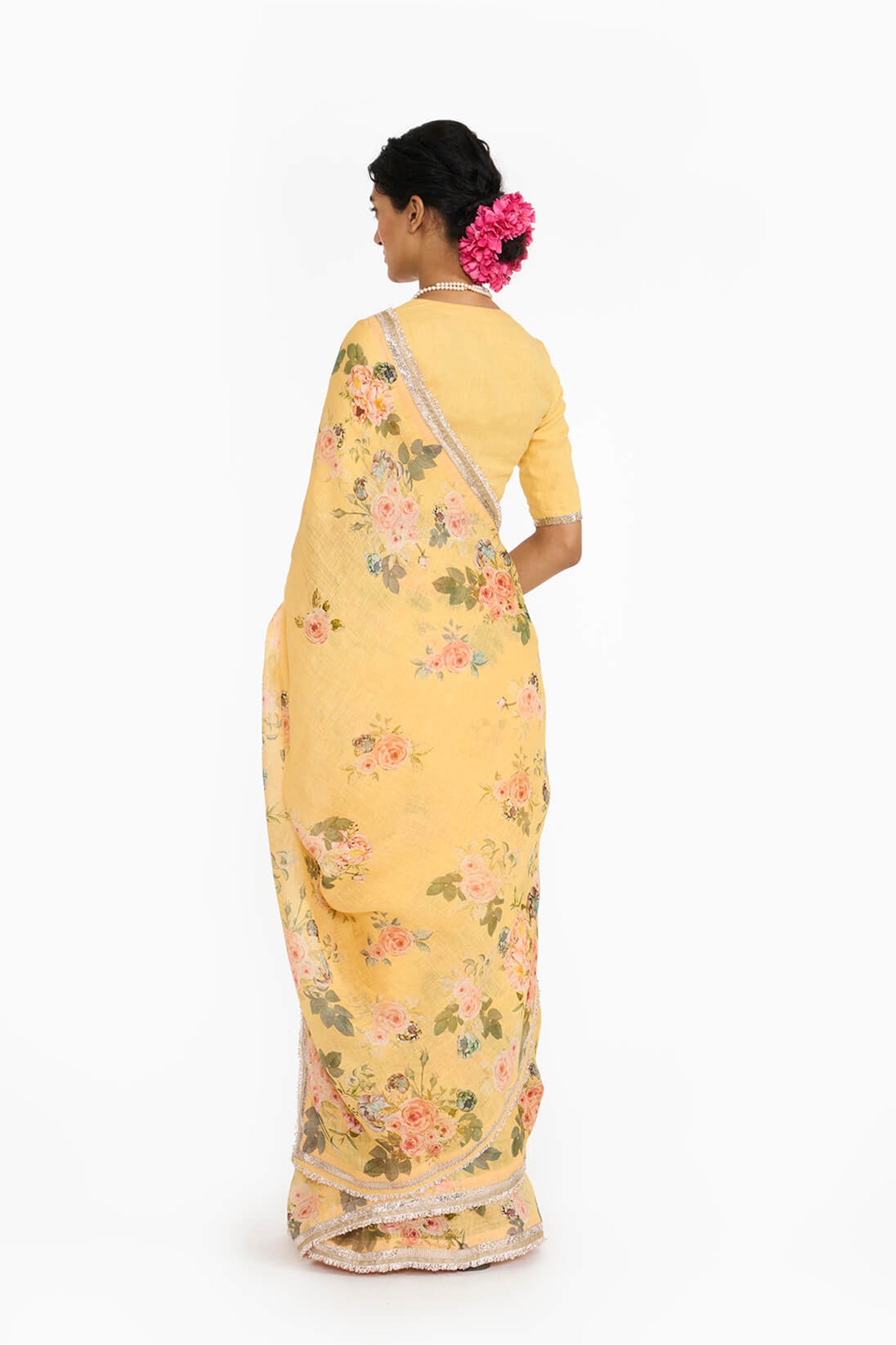 Saree Blouse Fabric Yellow