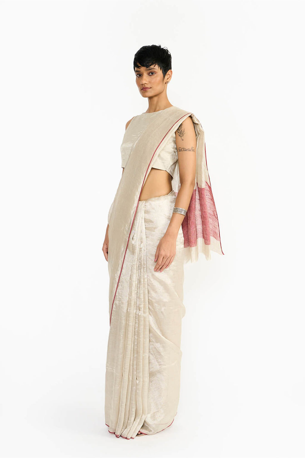 saree Blouse Fabric Silver