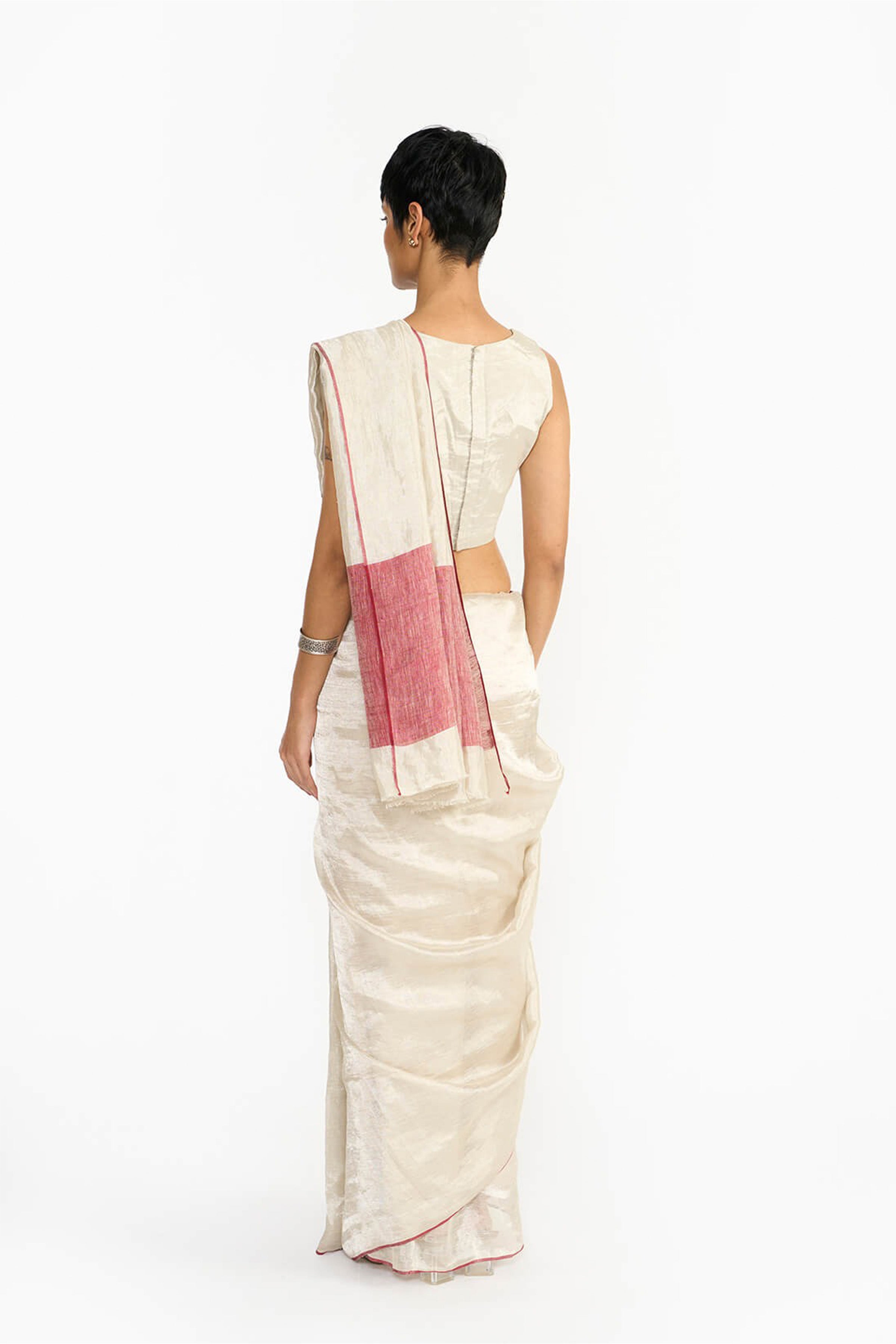 saree Blouse Fabric Silver