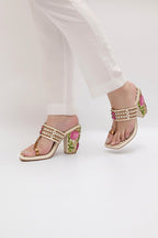 Beige Block Heels
