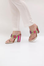 Beige Block Heels