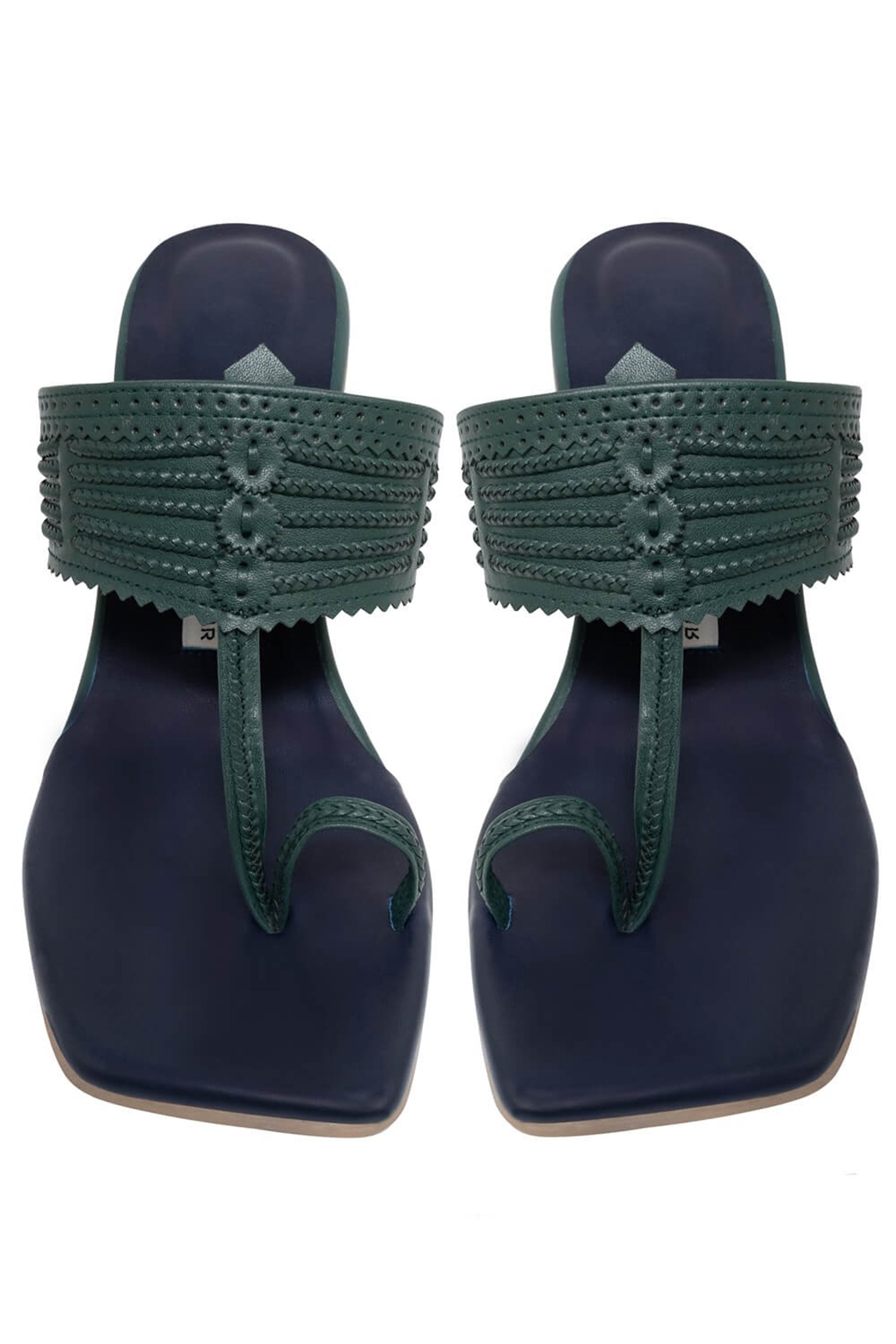 Pine Green  Block Heels