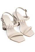Beige Block Heels
