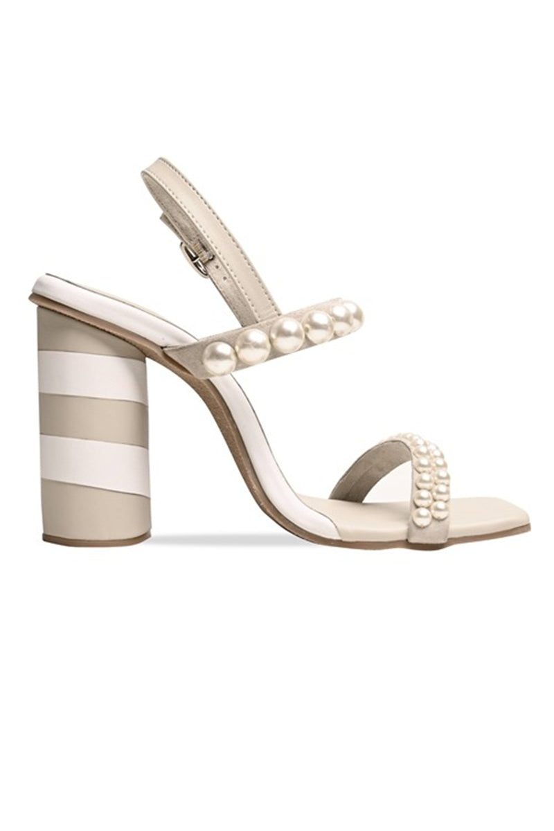 Beige Block Heels