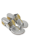 Gold and Silver Block Heels