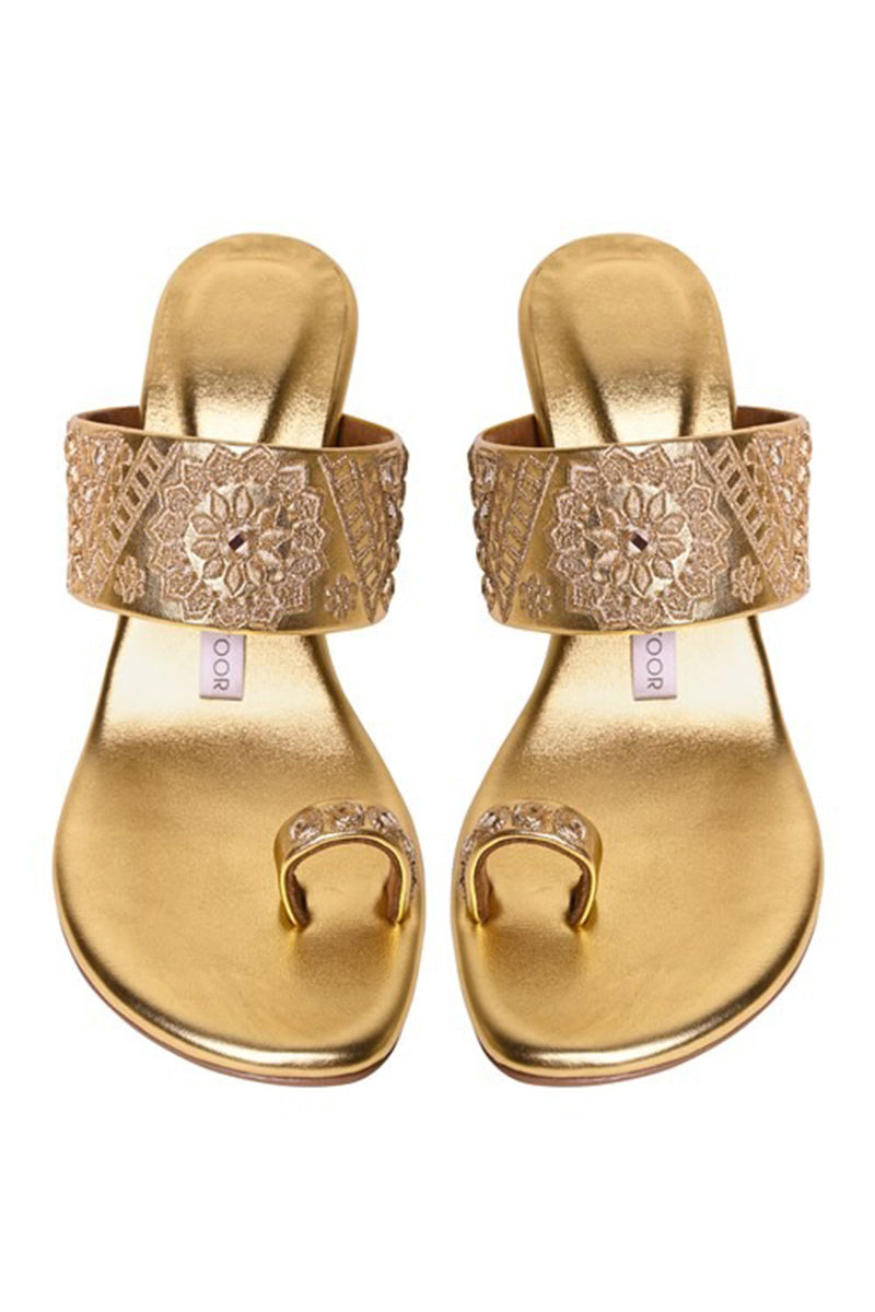 Gold Block Heels