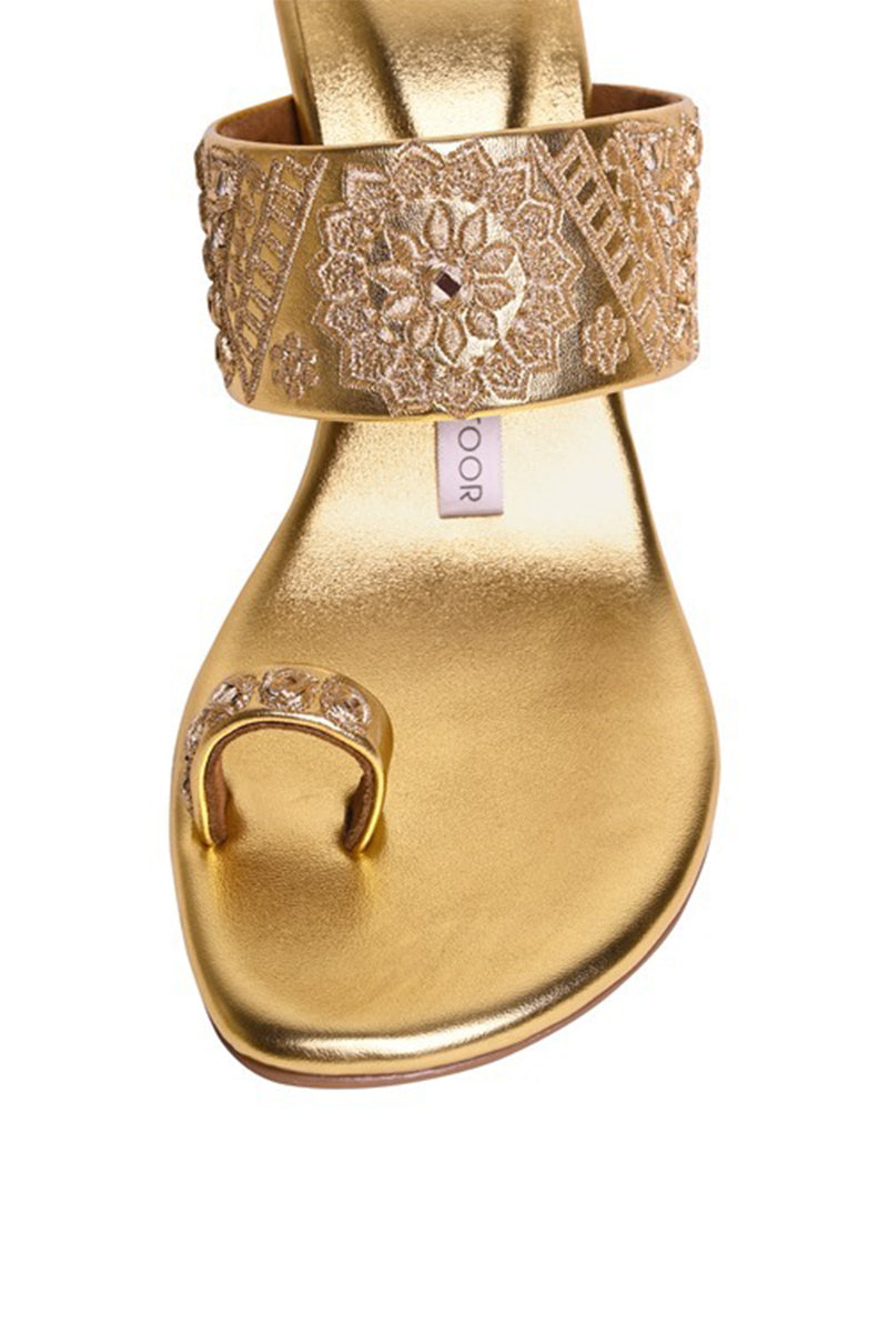 Gold Block Heels