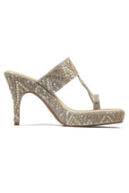 Champagne and Silver  Pencil Heels